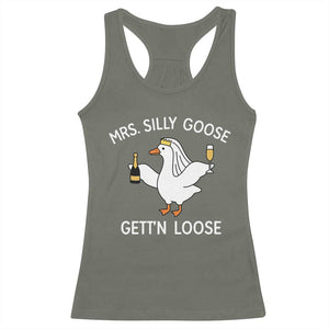 Mrs. Silly Goose Bride Racerback Tank Top Funny Goose Lovers TS10 Military Green Print Your Wear