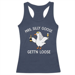 Mrs. Silly Goose Bride Racerback Tank Top Funny Goose Lovers TS10 Navy Print Your Wear