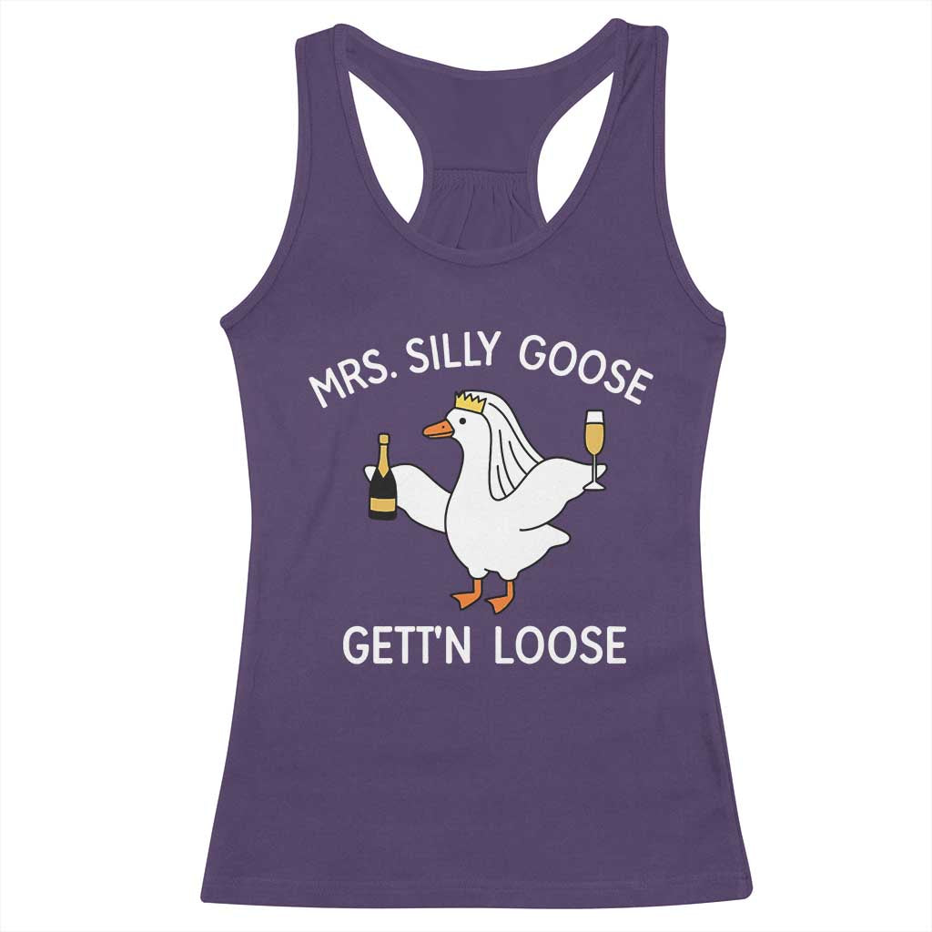 Mrs. Silly Goose Bride Racerback Tank Top Funny Goose Lovers TS10 Purple Print Your Wear
