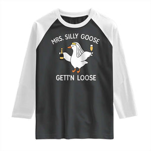 Mrs. Silly Goose Bride Raglan Shirt Funny Goose Lovers TS10 Black White Print Your Wear