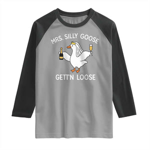 Mrs. Silly Goose Bride Raglan Shirt Funny Goose Lovers TS10 Sport Gray Black Print Your Wear