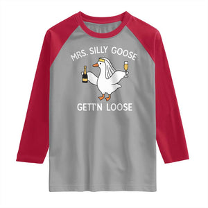 Mrs. Silly Goose Bride Raglan Shirt Funny Goose Lovers TS10 Sport Gray Red Print Your Wear