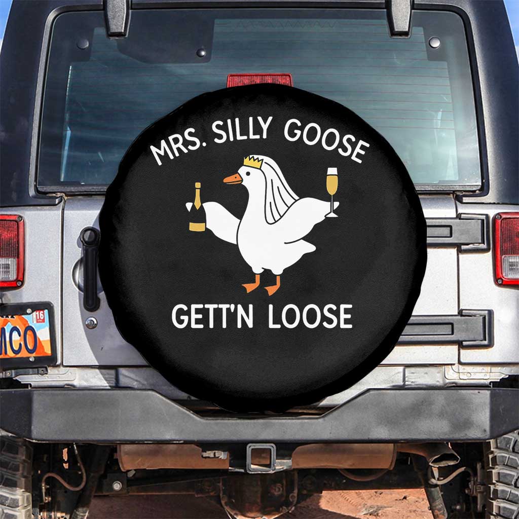 Mrs. Silly Goose Bride Spare Tire Cover Funny Goose Lovers TS10 No hole Black Print Your Wear