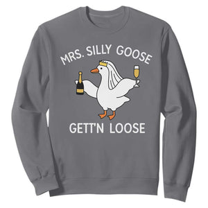 Mrs. Silly Goose Bride Sweatshirt Funny Goose Lovers TS10 Charcoal Print Your Wear