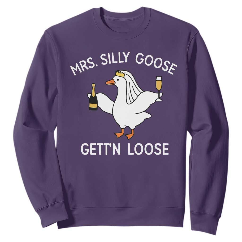 Mrs. Silly Goose Bride Sweatshirt Funny Goose Lovers TS10 Purple Print Your Wear