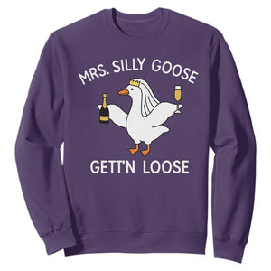 Mrs. Silly Goose Bride Sweatshirt Funny Goose Lovers TS10 Purple Print Your Wear