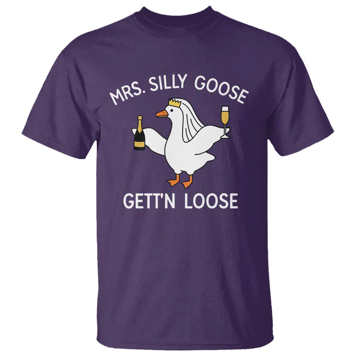 Mrs. Silly Goose Bride T Shirt Funny Goose Lovers TS10 Purple Print Your Wear
