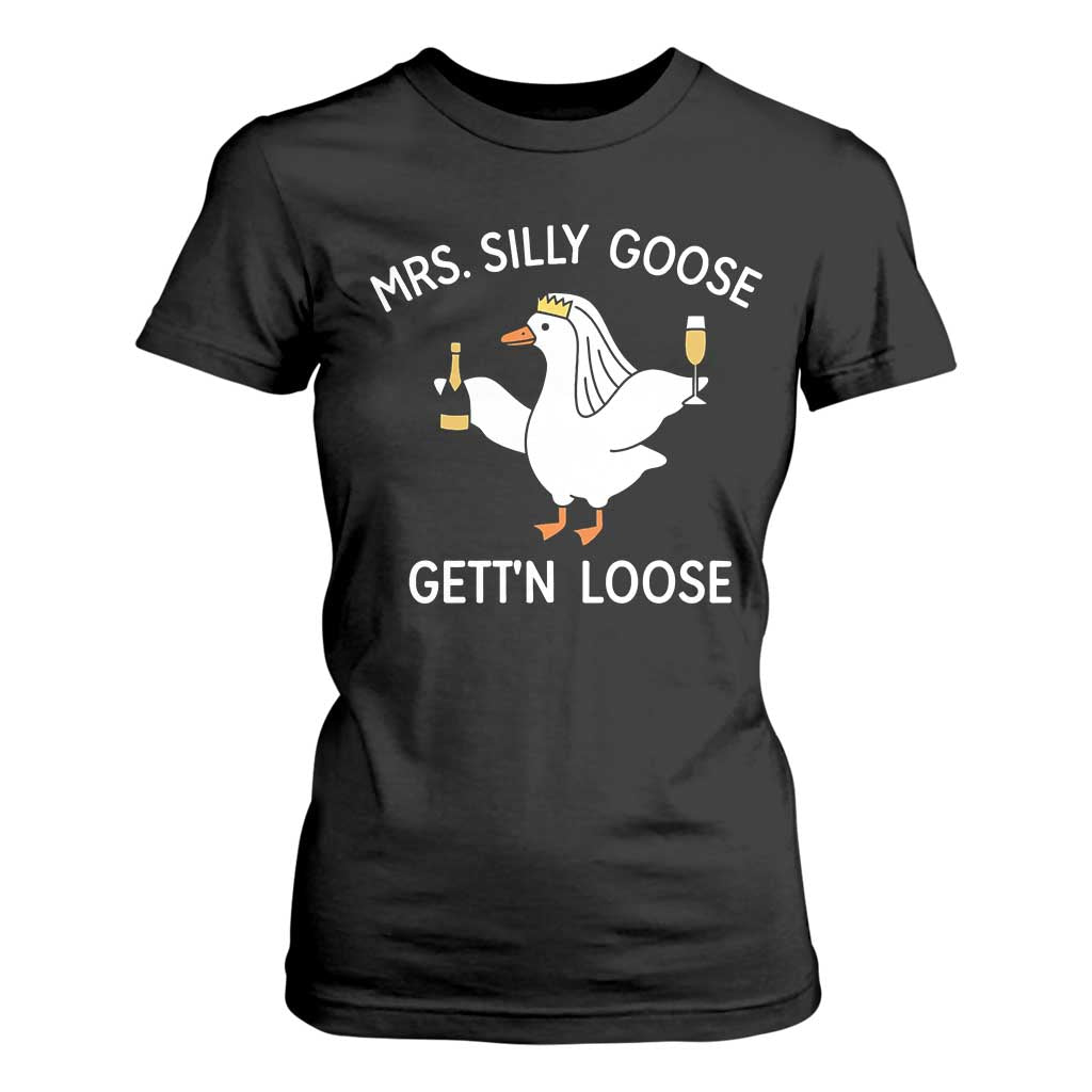 Mrs. Silly Goose Bride T Shirt For Women Funny Goose Lovers TS10 Black Print Your Wear