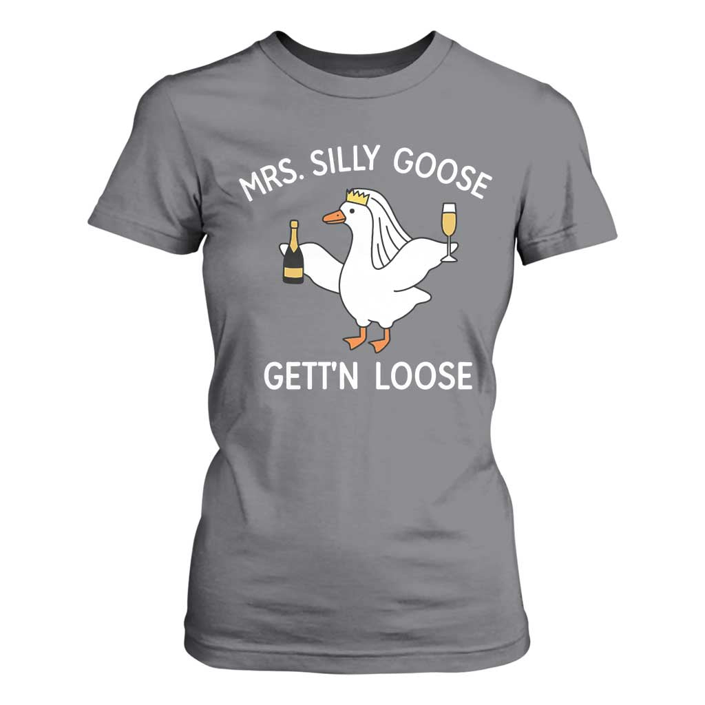 Mrs. Silly Goose Bride T Shirt For Women Funny Goose Lovers TS10 Charcoal Print Your Wear