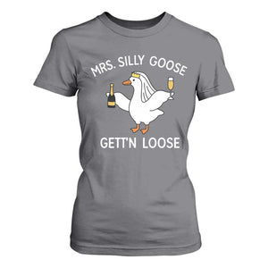 Mrs. Silly Goose Bride T Shirt For Women Funny Goose Lovers TS10 Charcoal Print Your Wear