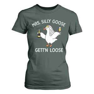 Mrs. Silly Goose Bride T Shirt For Women Funny Goose Lovers TS10 Dark Forest Green Print Your Wear
