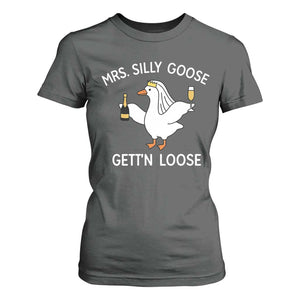 Mrs. Silly Goose Bride T Shirt For Women Funny Goose Lovers TS10 Dark Heather Print Your Wear