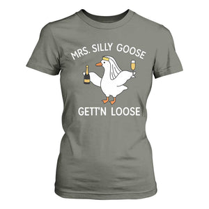 Mrs. Silly Goose Bride T Shirt For Women Funny Goose Lovers TS10 Military Green Print Your Wear