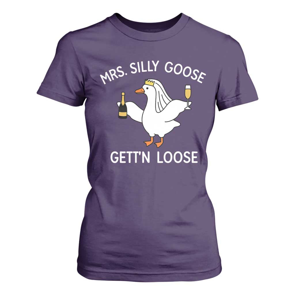 Mrs. Silly Goose Bride T Shirt For Women Funny Goose Lovers TS10 Purple Print Your Wear