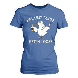 Mrs. Silly Goose Bride T Shirt For Women Funny Goose Lovers TS10 Royal Blue Print Your Wear