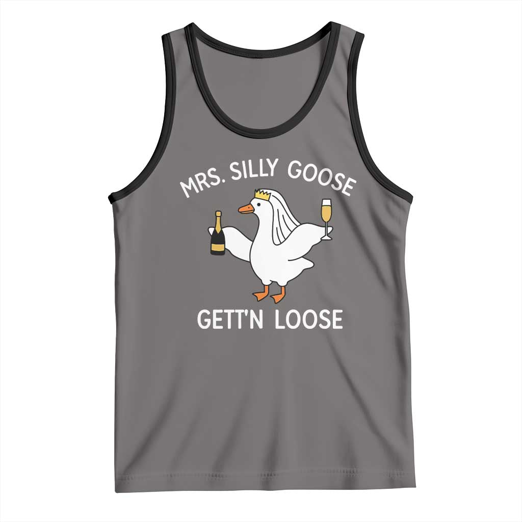 Mrs. Silly Goose Bride Tank Top Funny Goose Lovers TS10 Deep Heather Black Print Your Wear