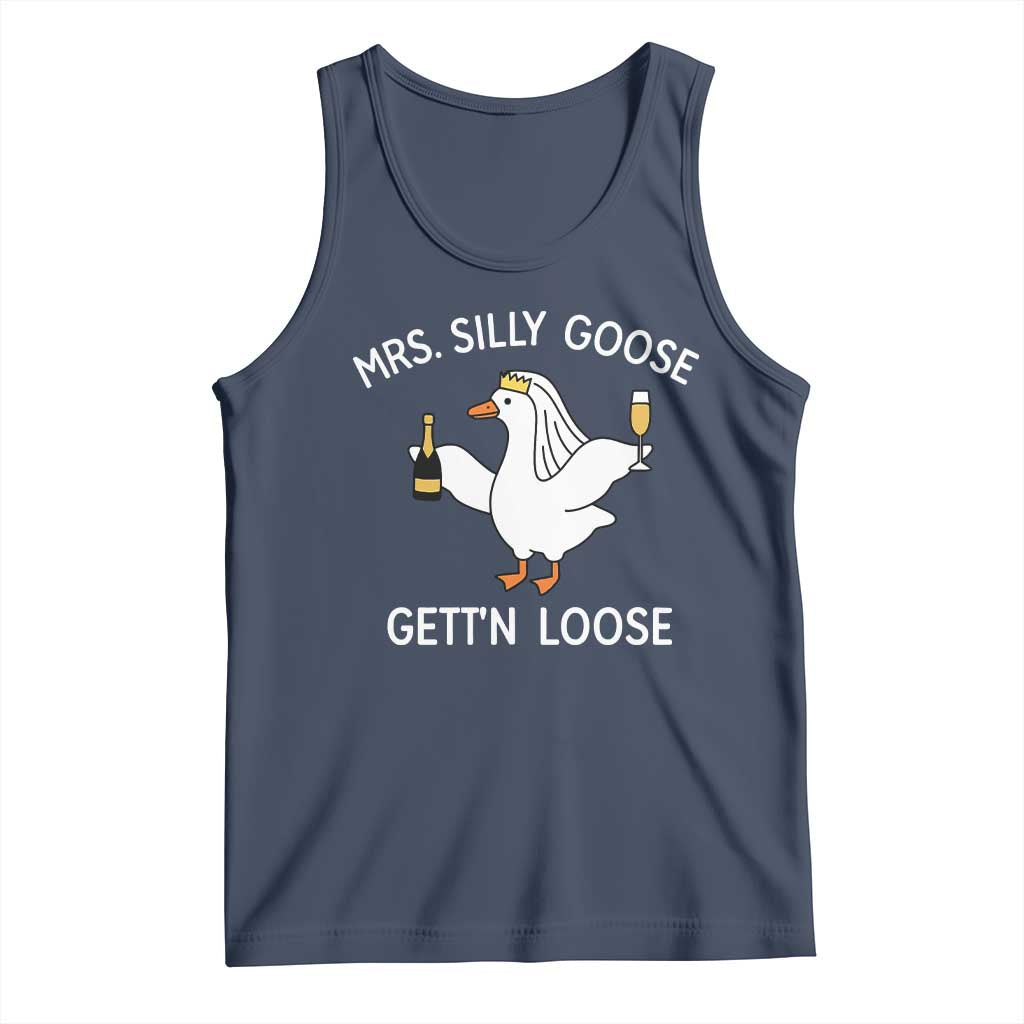 Mrs. Silly Goose Bride Tank Top Funny Goose Lovers TS10 Navy Print Your Wear