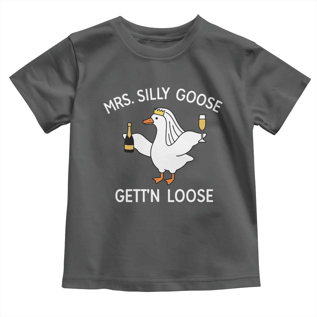 Mrs. Silly Goose Bride Toddler T Shirt Funny Goose Lovers TS10 Dark Heather Print Your Wear