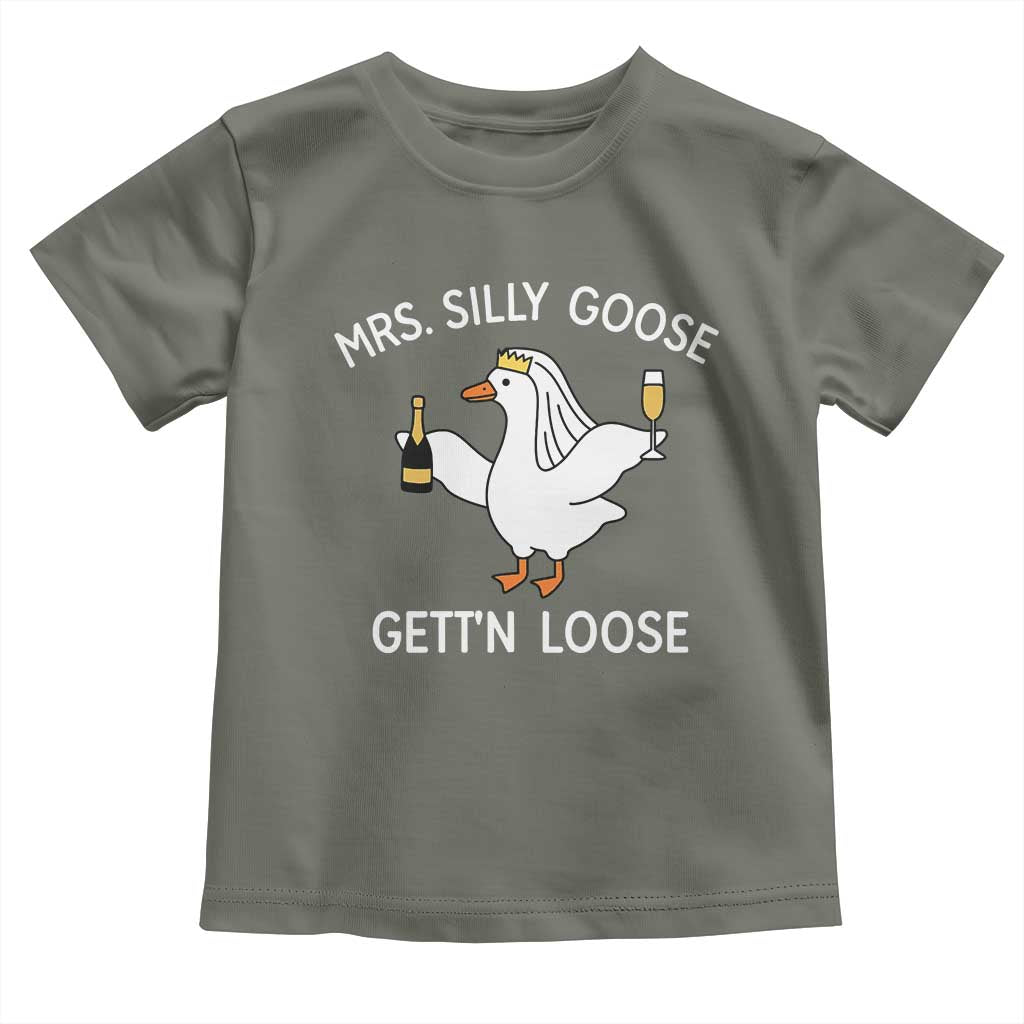Mrs. Silly Goose Bride Toddler T Shirt Funny Goose Lovers TS10 Military Green Print Your Wear