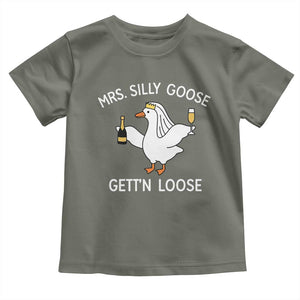 Mrs. Silly Goose Bride Toddler T Shirt Funny Goose Lovers TS10 Military Green Print Your Wear