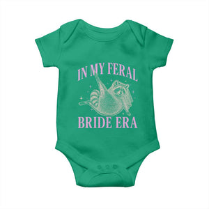 In My Feral Bride Era Baby Onesie Funny Raccoon TS10 Irish Green Print Your Wear