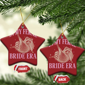 In My Feral Bride Era Christmas Ornament Funny Raccoon TS10 Star Red Print Your Wear