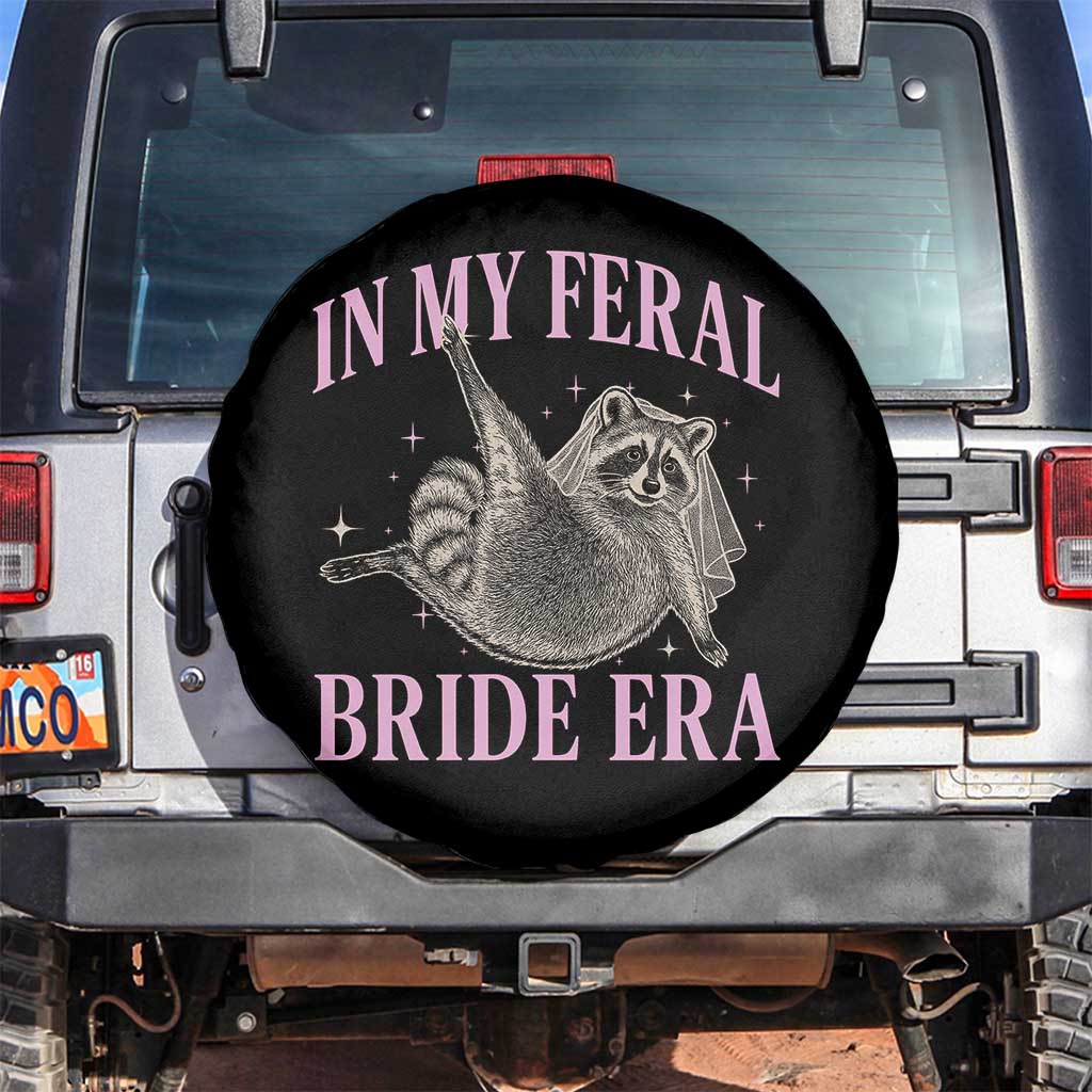 In My Feral Bride Era Spare Tire Cover Funny Raccoon TS10 No hole Black Print Your Wear