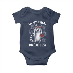 In My Feral Bride Era Baby Onesie Funny Raccoon Lovers TS10 Navy Print Your Wear