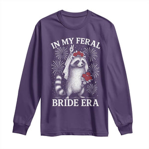 In My Feral Bride Era Long Sleeve Shirt Funny Raccoon Lovers TS10 Purple Print Your Wear