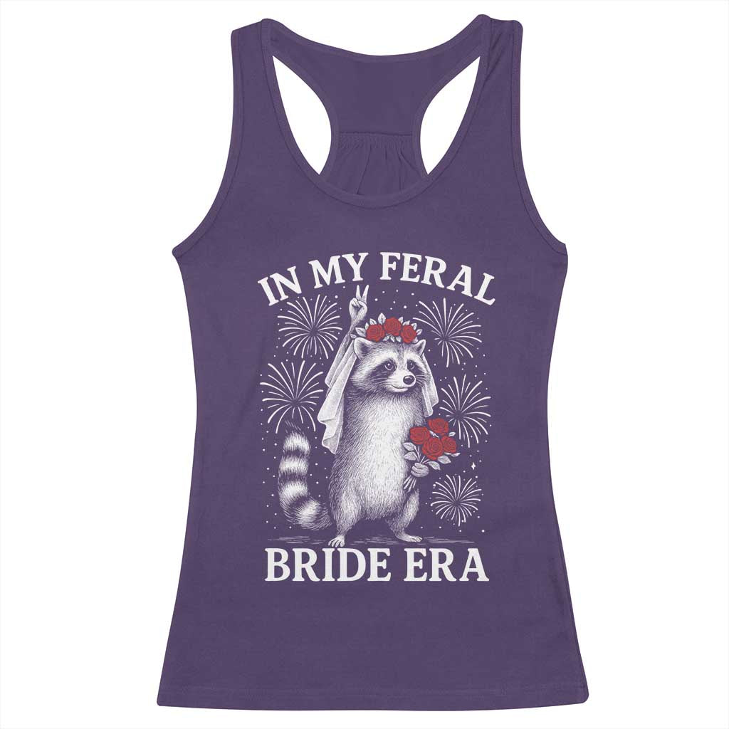 In My Feral Bride Era Racerback Tank Top Funny Raccoon Lovers TS10 Purple Print Your Wear