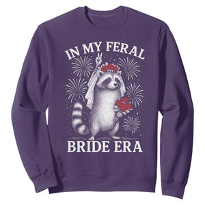 In My Feral Bride Era Sweatshirt Funny Raccoon Lovers TS10 Purple Print Your Wear