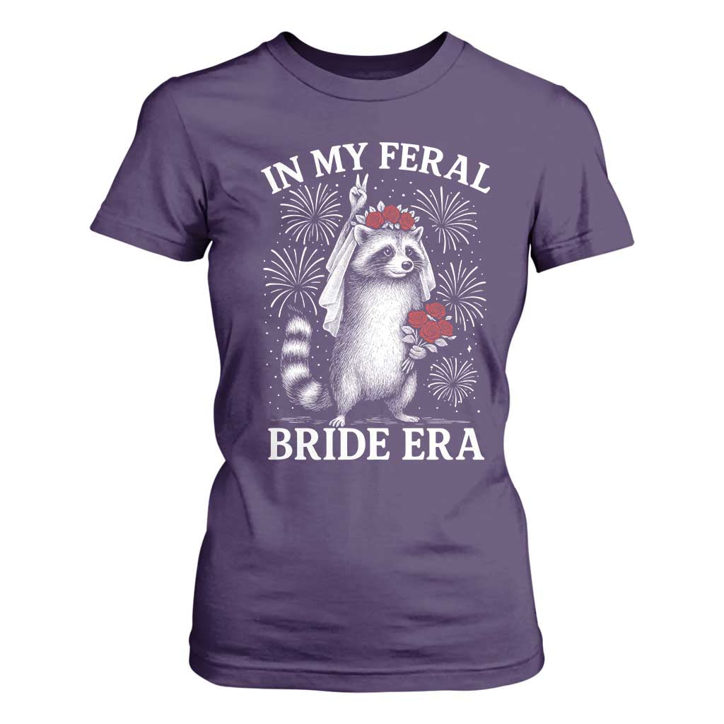 In My Feral Bride Era T Shirt For Women Funny Raccoon Lovers TS10 Purple Print Your Wear