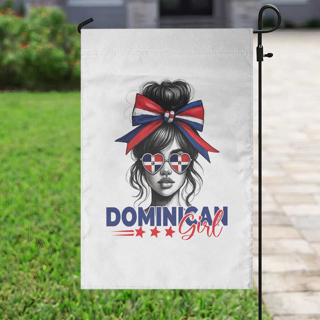 Dominican Girl Garden Flag Messy Bun Caribbean Dominican Republic DR Flag TS10 Print Your Wear