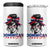 Dominican Girl 4 in 1 Can Cooler Tumbler Messy Bun Caribbean Dominican Republic DR Flag TS10 One Size: 16 oz White Print Your Wear