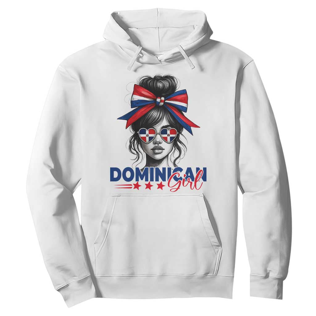 Dominican Girl Hoodie Messy Bun Caribbean Dominican Republic DR Flag TS10 White Print Your Wear