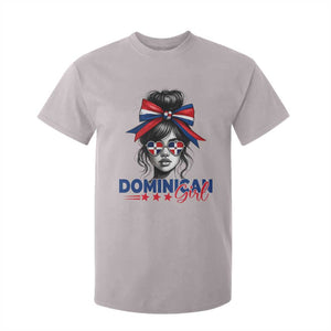 Dominican Girl T Shirt For Kid Messy Bun Caribbean Dominican Republic DR Flag TS10 Ice Gray Print Your Wear