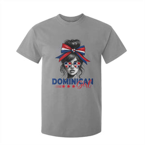 Dominican Girl T Shirt For Kid Messy Bun Caribbean Dominican Republic DR Flag TS10 Sport Gray Print Your Wear