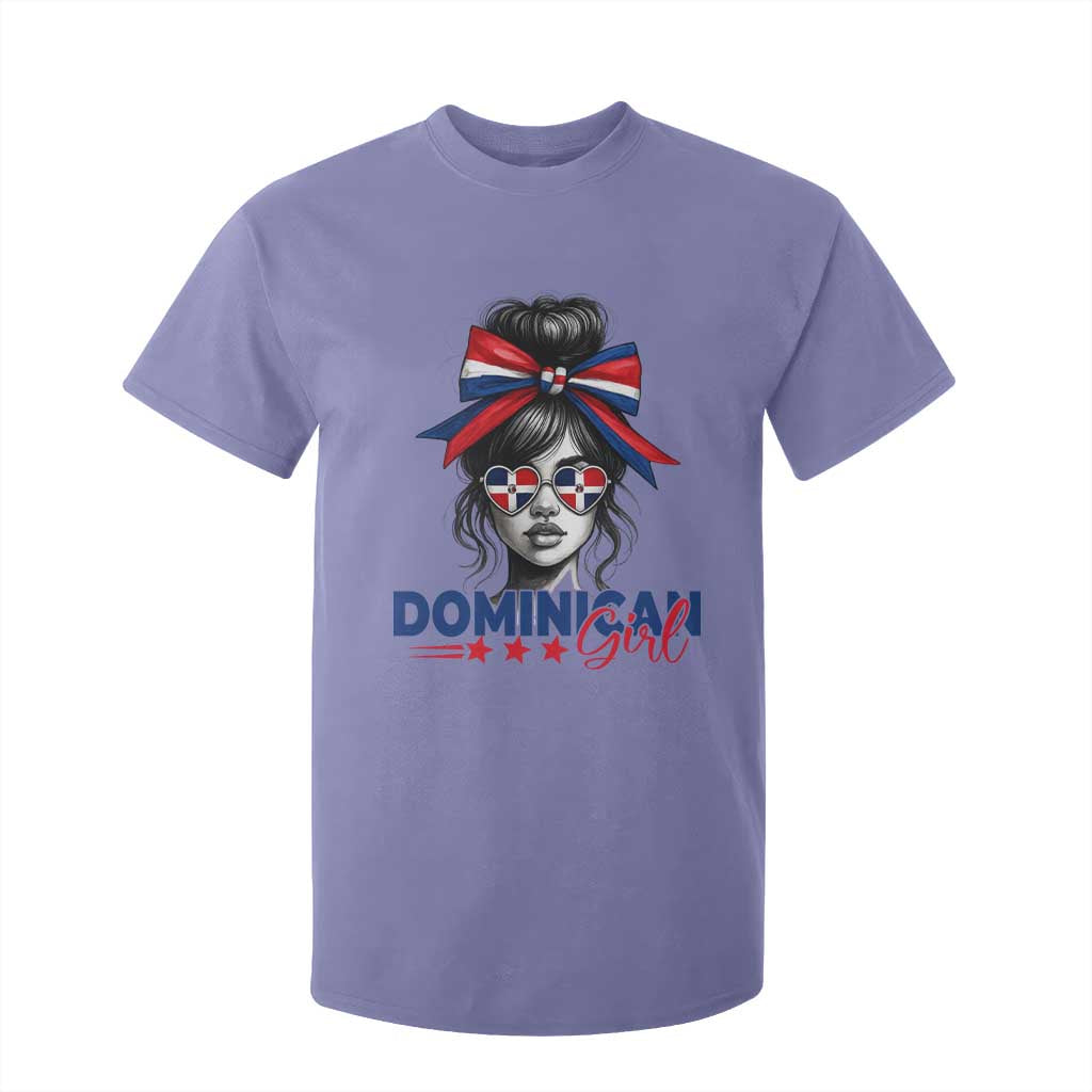 Dominican Girl T Shirt For Kid Messy Bun Caribbean Dominican Republic DR Flag TS10 Violet Print Your Wear