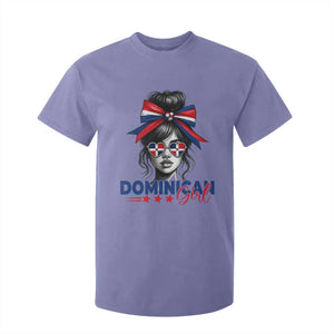Dominican Girl T Shirt For Kid Messy Bun Caribbean Dominican Republic DR Flag TS10 Violet Print Your Wear