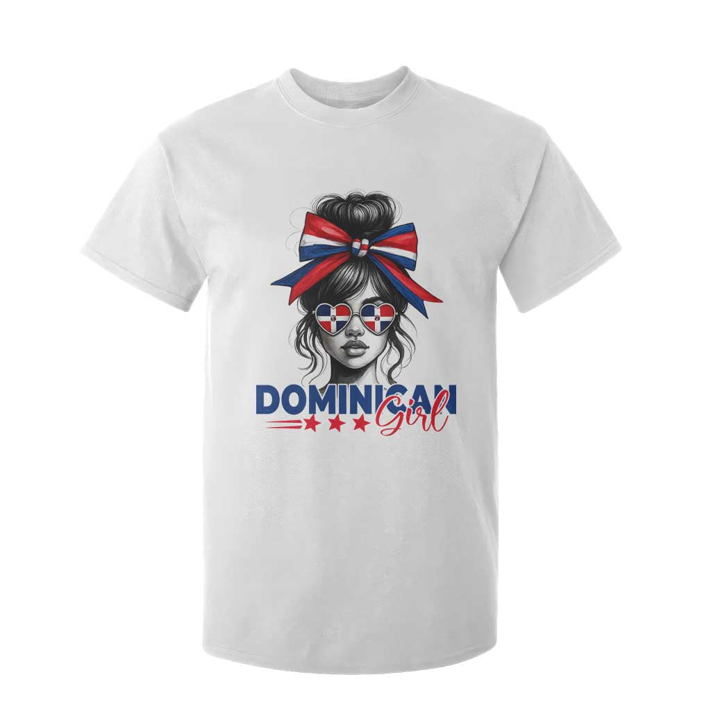 Dominican Girl T Shirt For Kid Messy Bun Caribbean Dominican Republic DR Flag TS10 White Print Your Wear
