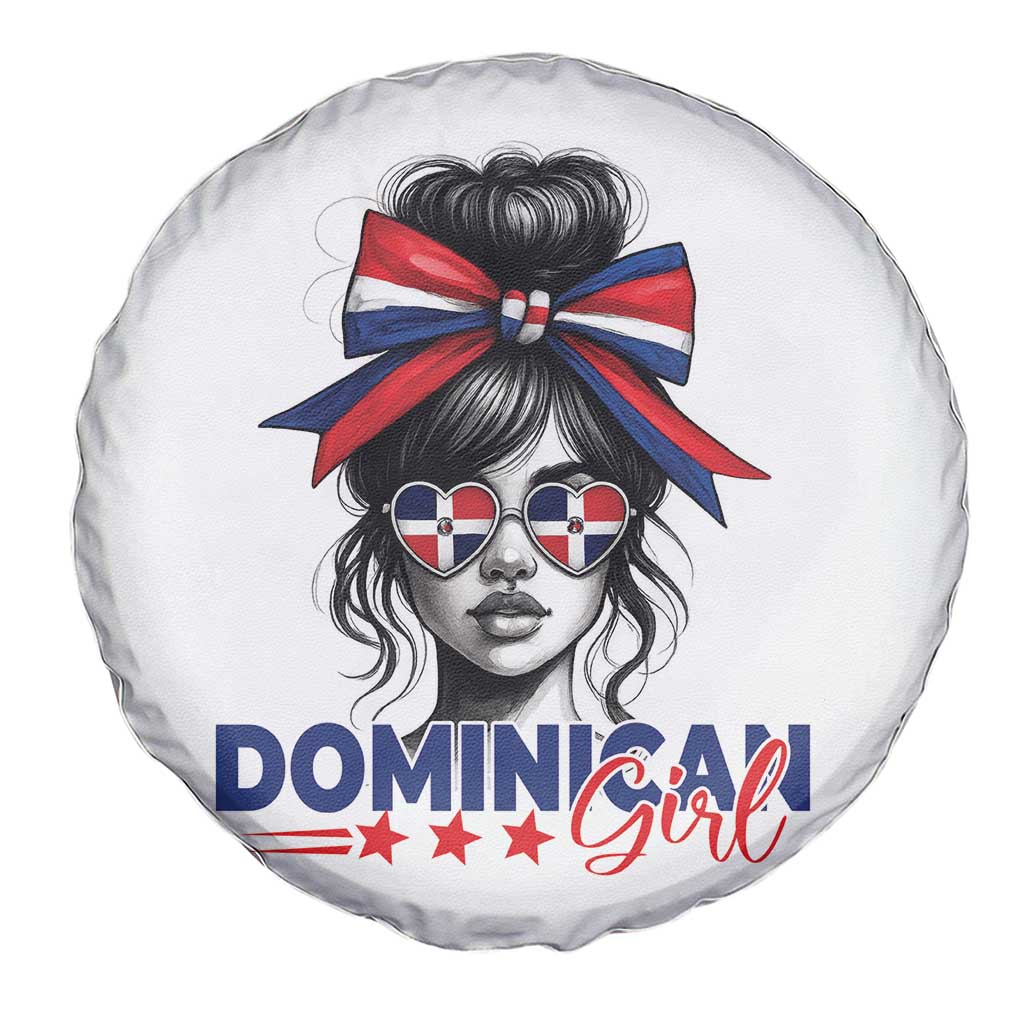 Dominican Girl Spare Tire Cover Messy Bun Caribbean Dominican Republic DR Flag TS10 Print Your Wear