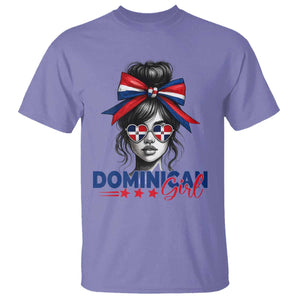 Dominican Girl T Shirt Messy Bun Caribbean Dominican Republic DR Flag TS10 Violet Print Your Wear