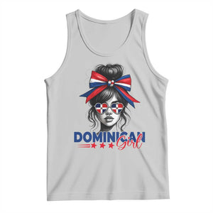 Dominican Girl Tank Top Messy Bun Caribbean Dominican Republic DR Flag TS10 Ash Print Your Wear