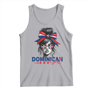 Dominican Girl Tank Top Messy Bun Caribbean Dominican Republic DR Flag TS10 Athletic Heather Print Your Wear