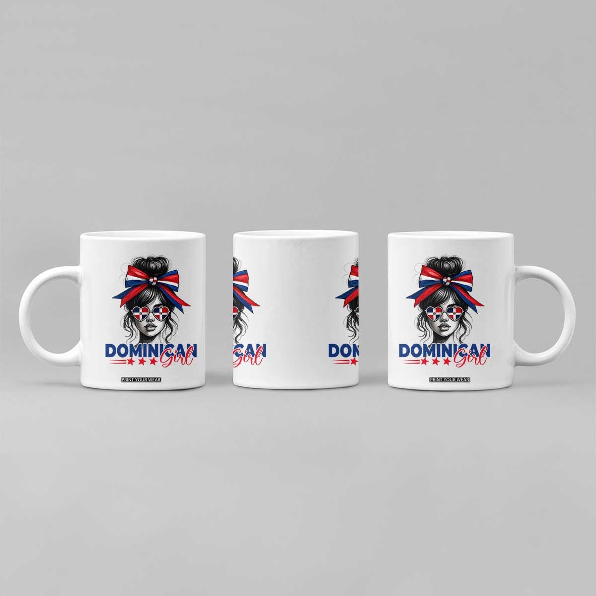 Dominican Girl Coffee Mug Messy Bun Caribbean Dominican Republic DR Flag TS10 Print Your Wear