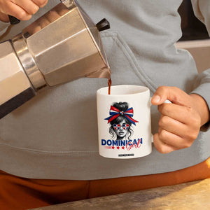 Dominican Girl Coffee Mug Messy Bun Caribbean Dominican Republic DR Flag TS10 Print Your Wear