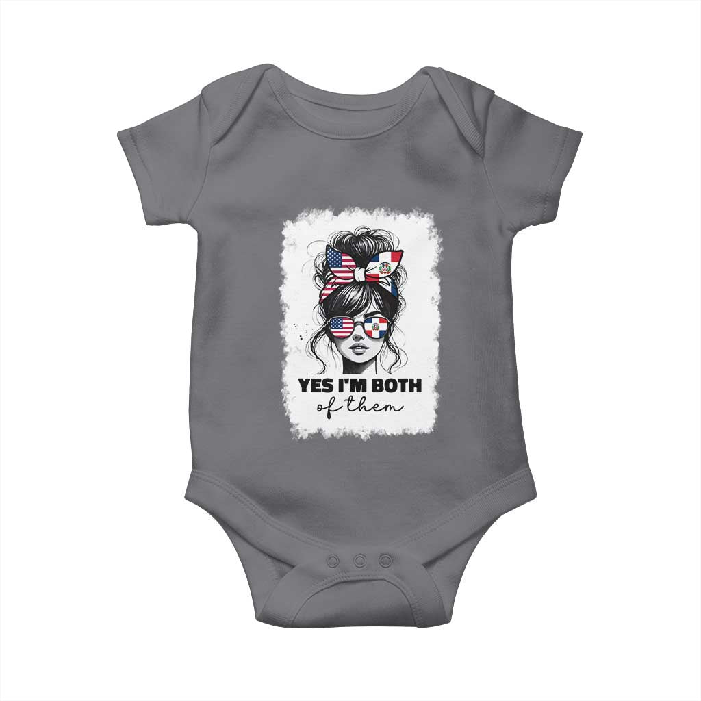 Dominican American Woman Baby Onesie Yes Im Both Of Them TS10 Charcoal Print Your Wear