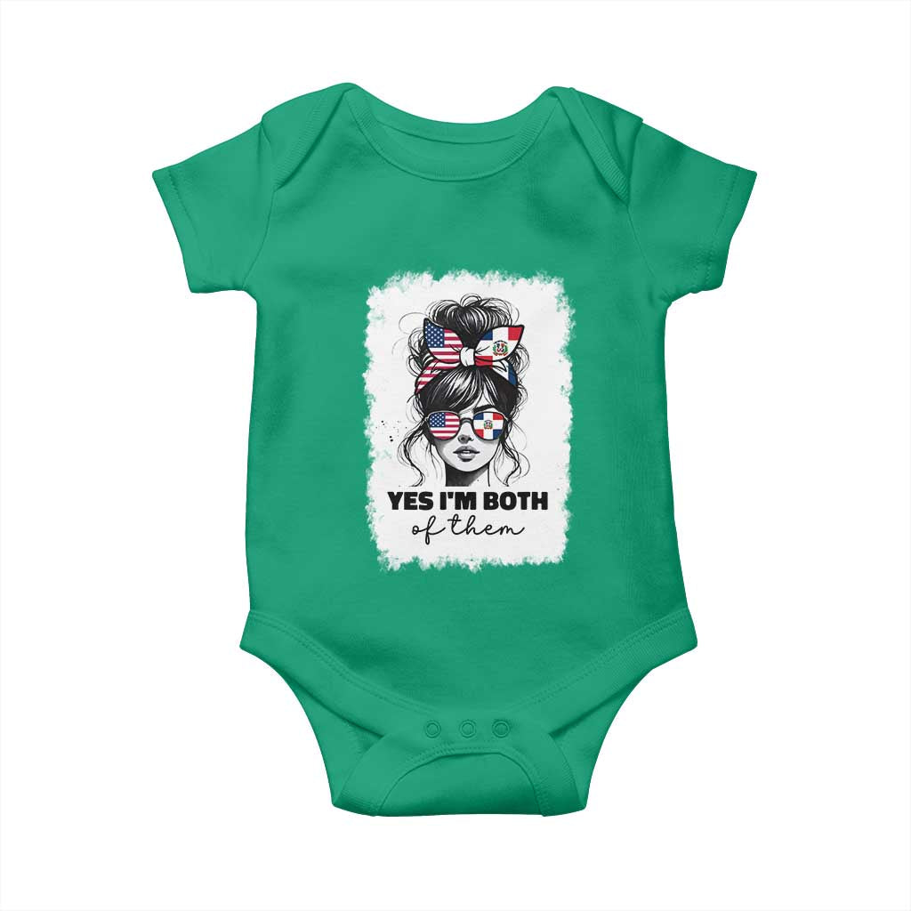 Dominican American Woman Baby Onesie Yes Im Both Of Them TS10 Irish Green Print Your Wear