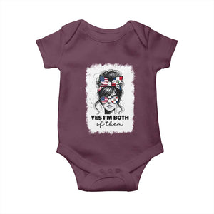 Dominican American Woman Baby Onesie Yes Im Both Of Them TS10 Maroon Print Your Wear