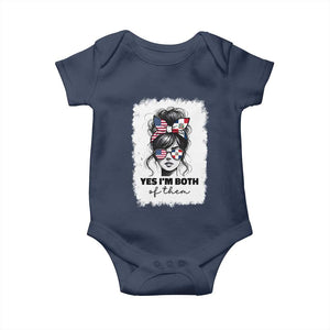Dominican American Woman Baby Onesie Yes Im Both Of Them TS10 Navy Print Your Wear